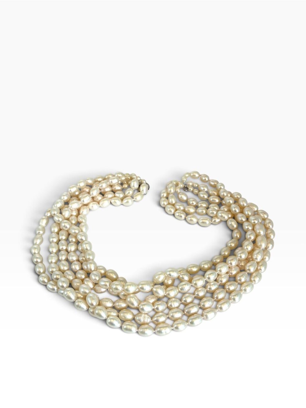 Handmade Freshwater Pearl Multi Strand Necklace 15” Pearl Choker